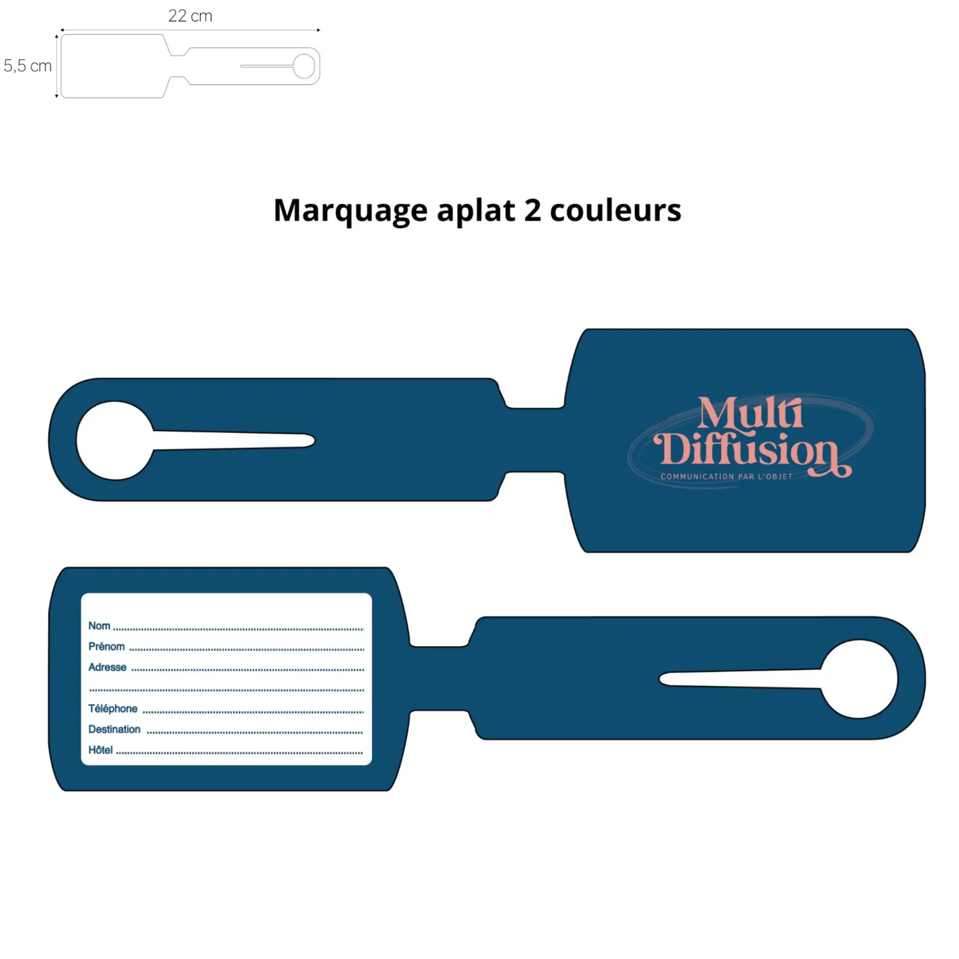 Lot De 2 Étiquettes à Bagages Auto-Laminantes - Blanc - Voyage Valise Sac