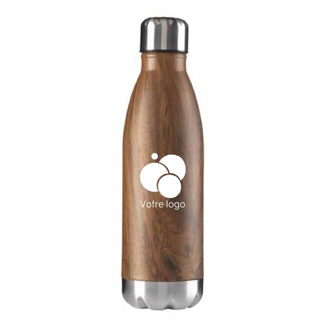 Wasserflasche in Holzoptik, 500 ml, L0749