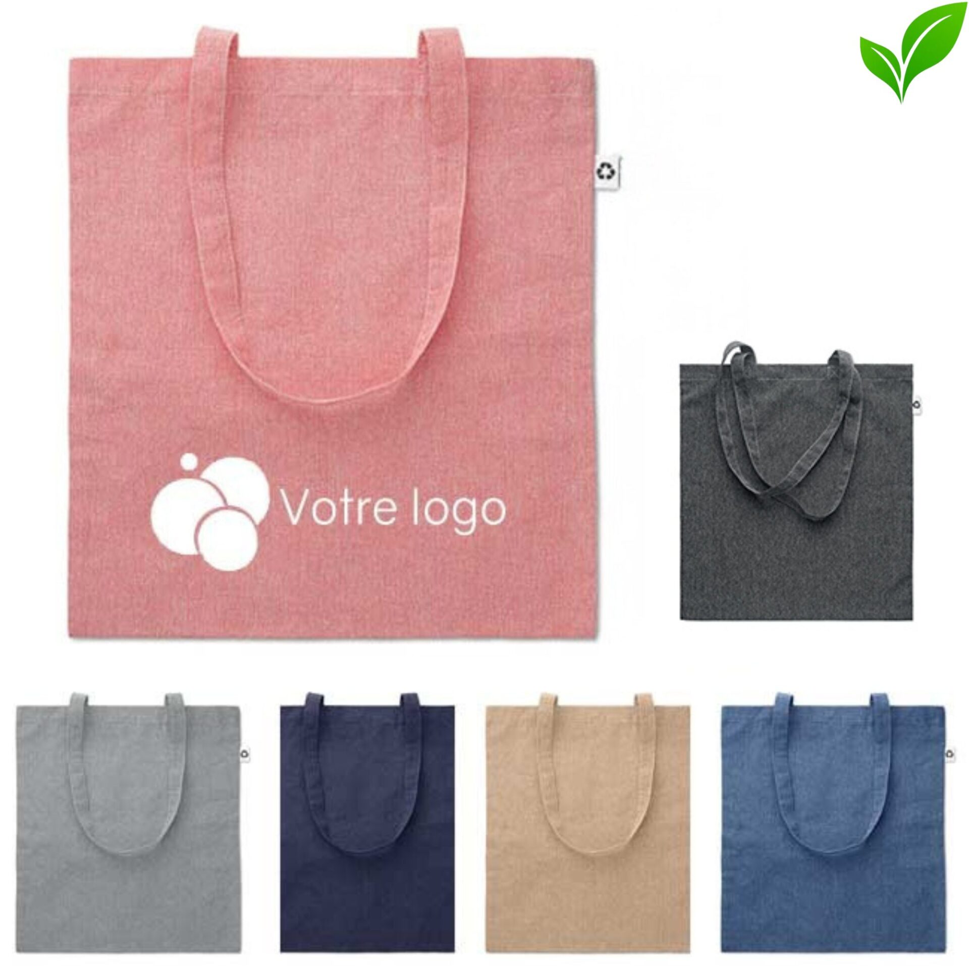 Tote bag coton recyclé 140gr/m² et RPET A9424