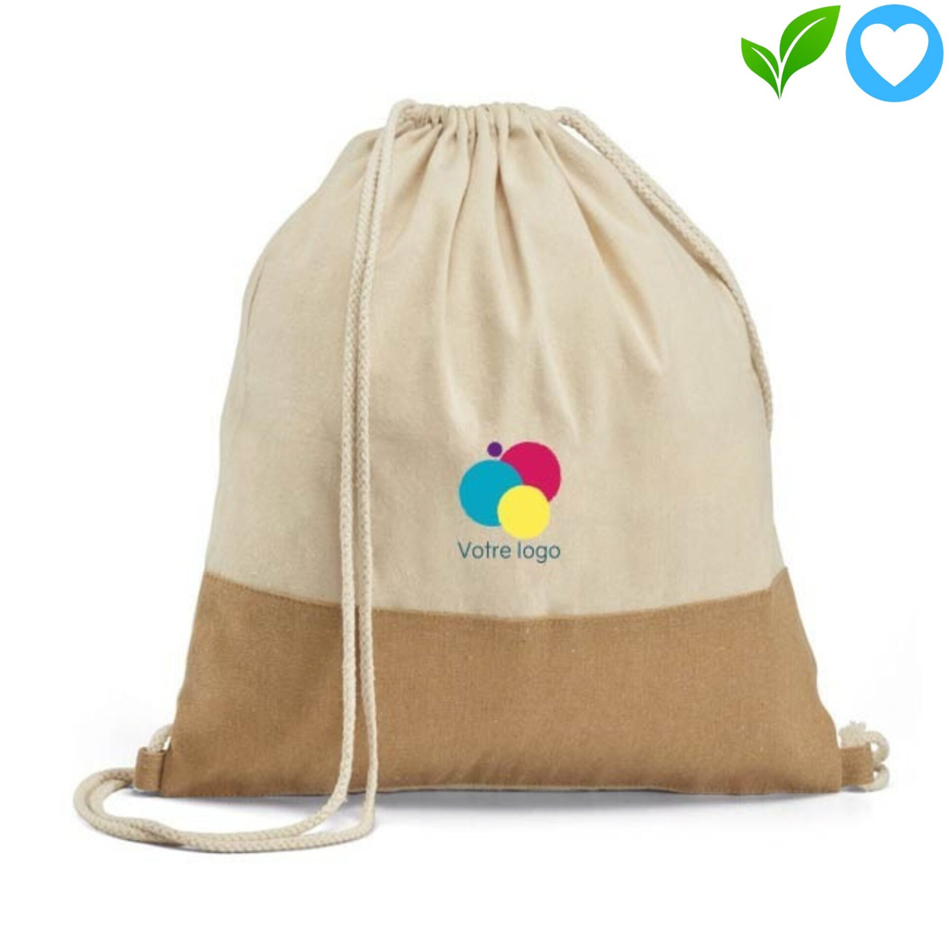 Sac à dos coton 160 g/m² et jute K2919